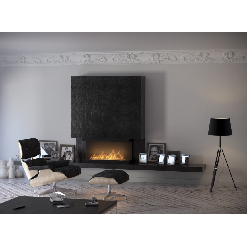 InFire - Iebūvējams BIO kamīns 100x50 cm 3kW melns
