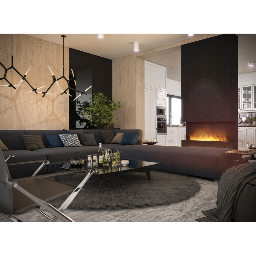 InFire - Iebūvējams BIO kamīns 120x45 cm 3kW melns