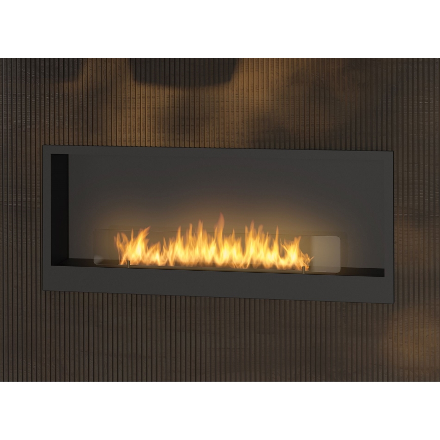 InFire - Iebūvējams BIO kamīns 120x50 cm 3kW melns