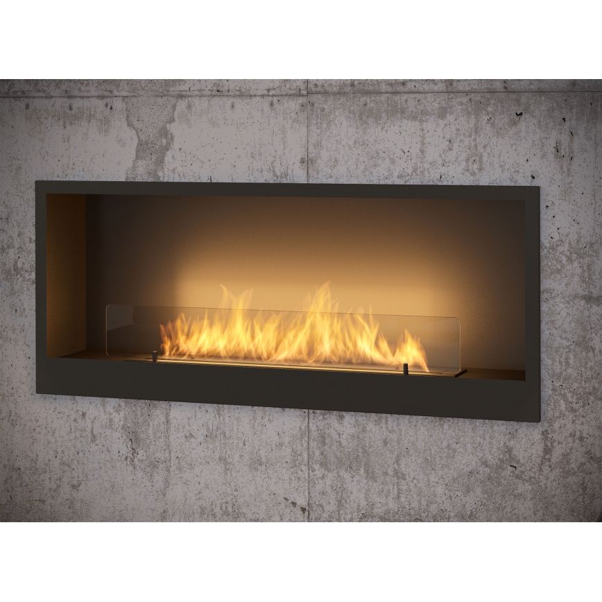 InFire - Iebūvējams BIO kamīns 120x50 cm 3kW melns