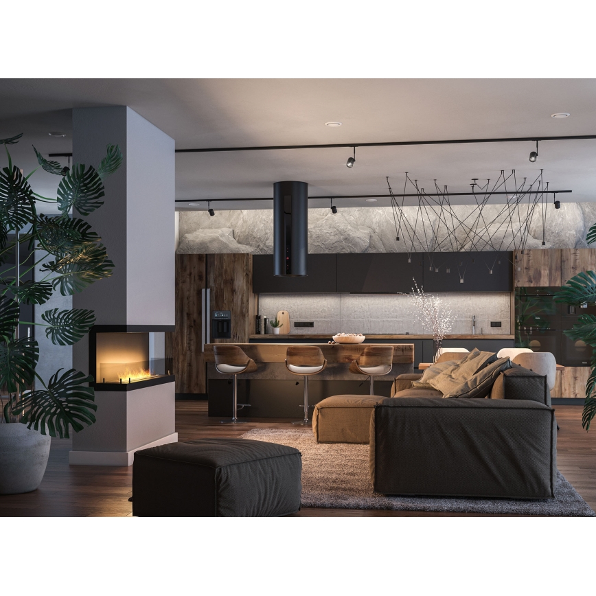 InFire - Iebūvējams BIO kamīns 120x50 cm 5kW melns