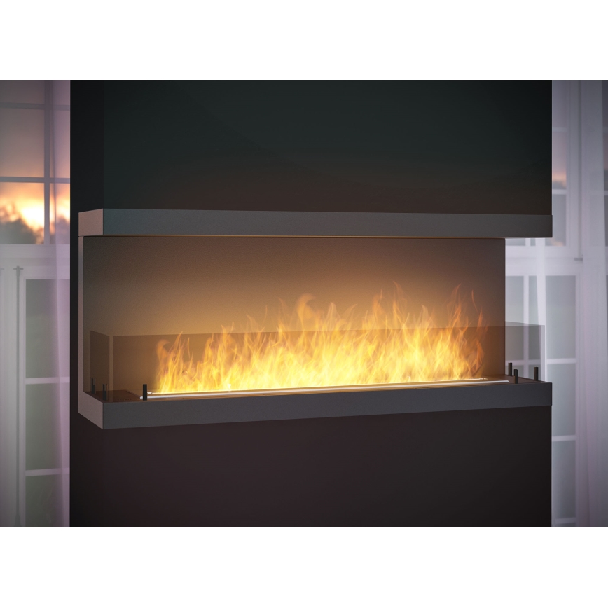 InFire - Iebūvējams BIO kamīns 120x50 cm 5kW melns