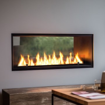 InFire - Iebūvējams BIO kamīns 48,5x123,5 cm 6kW melna