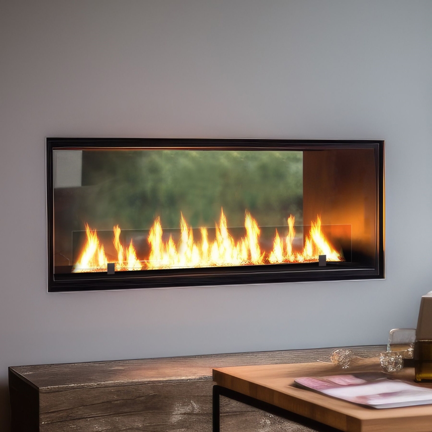 InFire - Iebūvējams BIO kamīns 48,5x123,5 cm 6kW melna