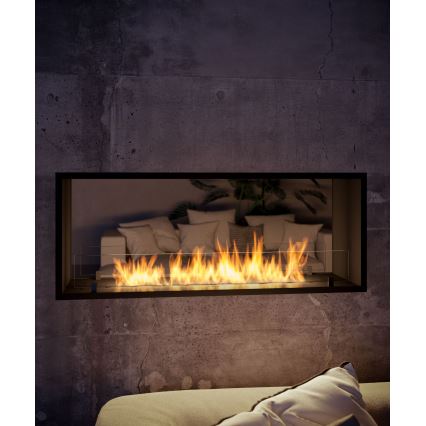 InFire - Iebūvējams BIO kamīns 48,5x123,5 cm 6kW melna