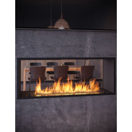 InFire - Iebūvējams BIO kamīns 48,5x123,5 cm 6kW melna