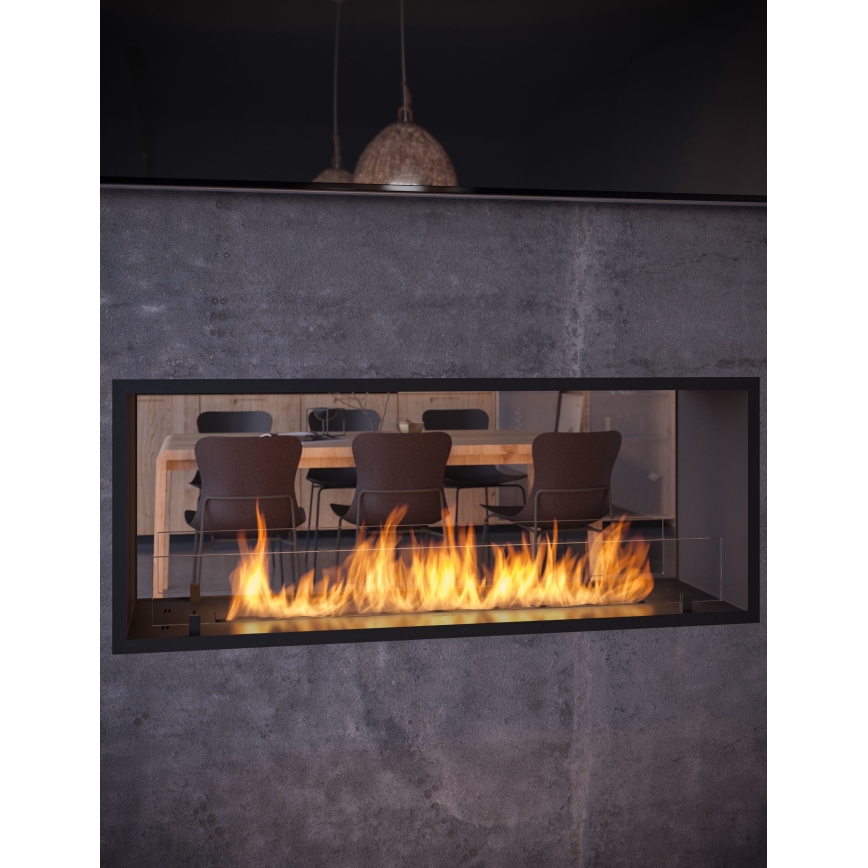 InFire - Iebūvējams BIO kamīns 48,5x123,5 cm 6kW melna
