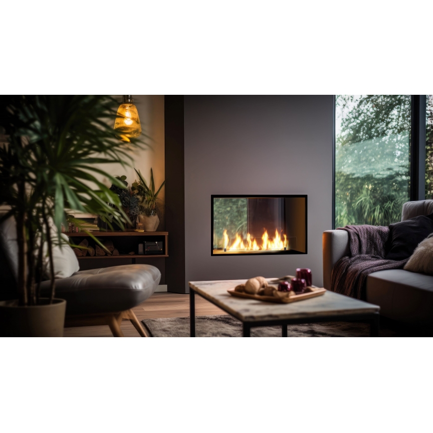 InFire - Iebūvējams BIO kamīns 48,5x83,5 cm 3,5kW melna