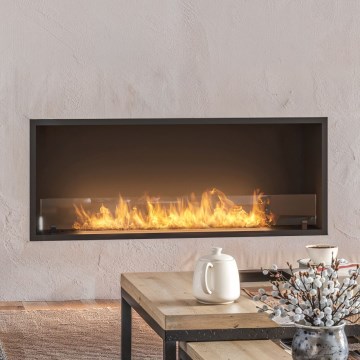 InFire - Iebūvējams BIO kamīns 49,4x124,4 cm 6kW melna