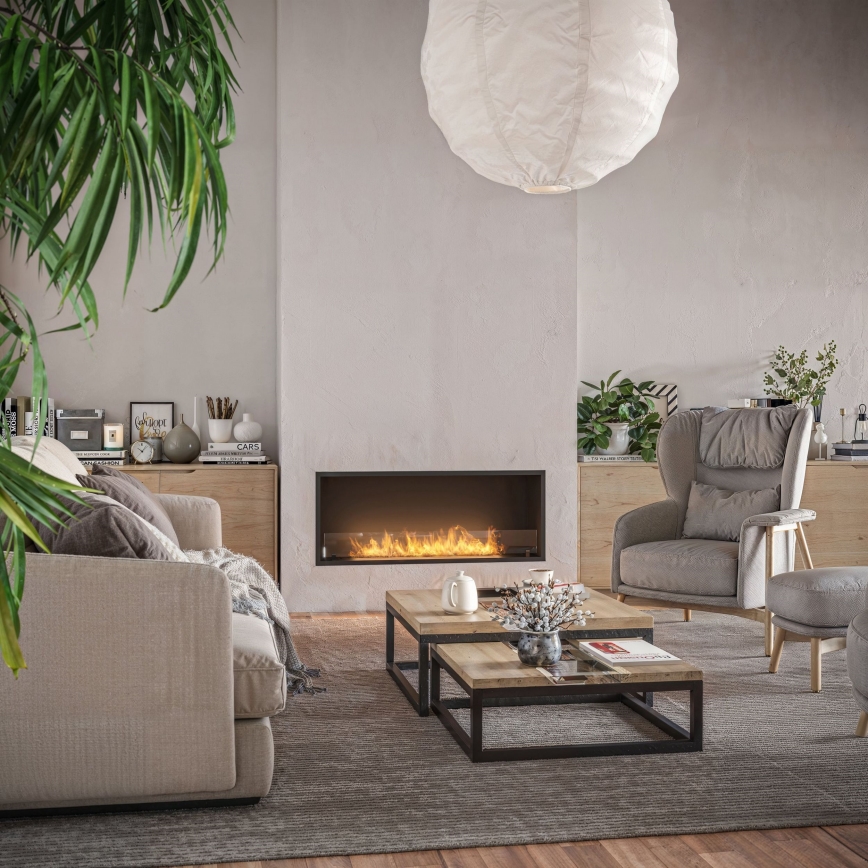 InFire - Iebūvējams BIO kamīns 49,4x124,4 cm 6kW melna