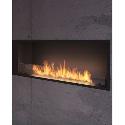 InFire - Iebūvējams BIO kamīns 49,4x124,4 cm 6kW melna
