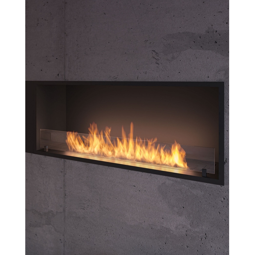 InFire - Iebūvējams BIO kamīns 49,4x124,4 cm 6kW melna
