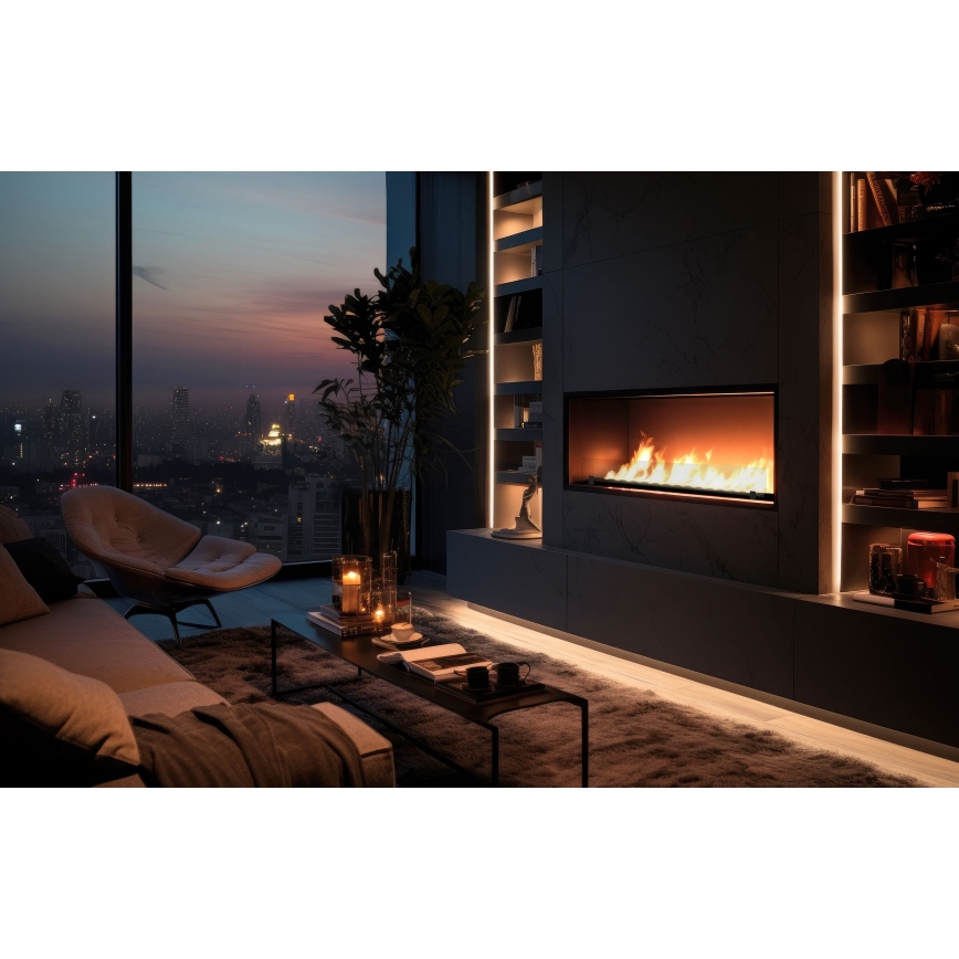 InFire - Iebūvējams BIO kamīns 49,4x124,4 cm 6kW melna