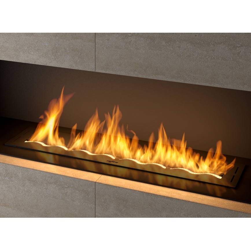 InFire - Iebūvējams BIO kamīns 7,5x100 cm 6kW melna