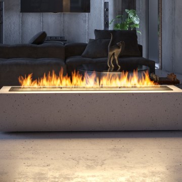 InFire - Iebūvējams BIO kamīns 7,5x120 cm 7kW melna