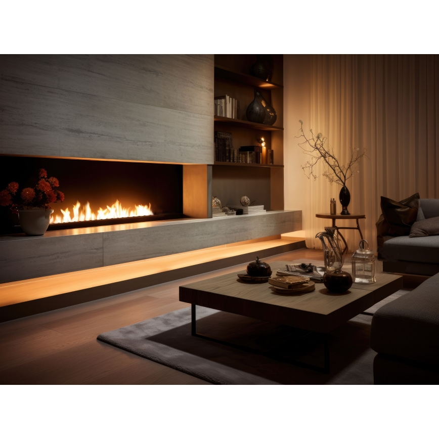 InFire - Iebūvējams BIO kamīns 7,5x120 cm 7kW melna