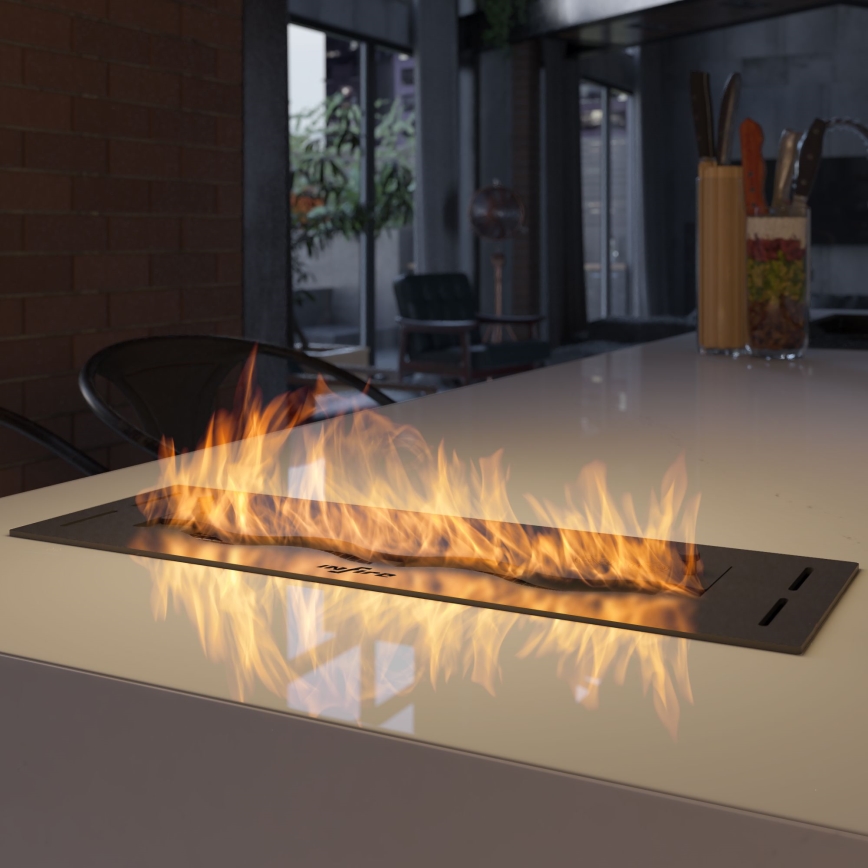 InFire - Iebūvējams BIO kamīns 7,5x50 cm 3,5kW melna