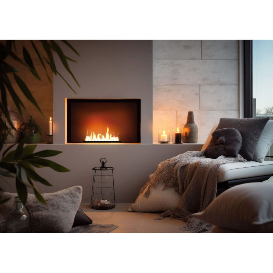 InFire - Iebūvējams BIO kamīns 7,5x50 cm 3,5kW melna