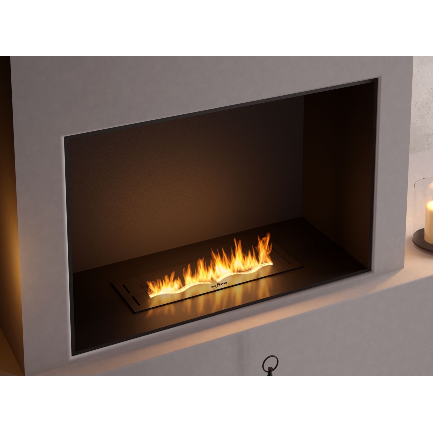 InFire - Iebūvējams BIO kamīns 7,5x50 cm 3,5kW melna