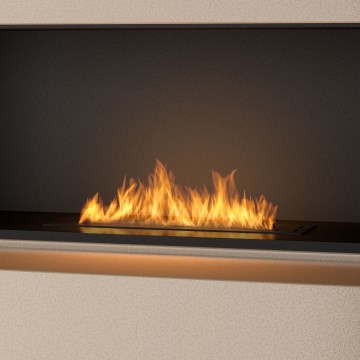 InFire - Iebūvējams BIO kamīns 7,5x60 cm 3,5kW melna