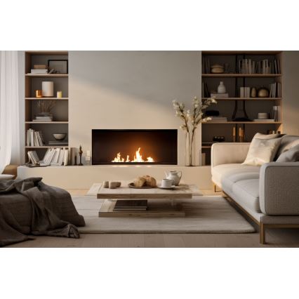 InFire - Iebūvējams BIO kamīns 7,5x60 cm 3,5kW melna