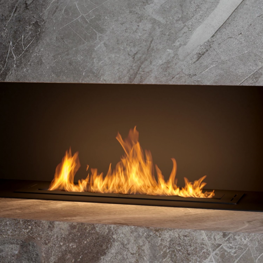 InFire - Iebūvējams BIO kamīns 7,5x80 cm 6kW melna
