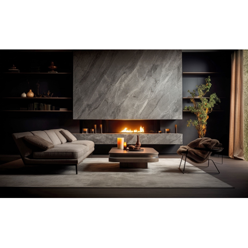 InFire - Iebūvējams BIO kamīns 7,5x80 cm 6kW melna