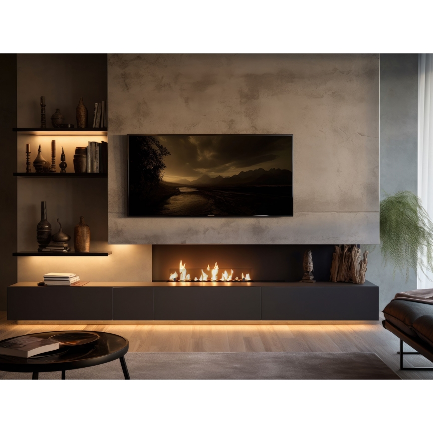 InFire - Iebūvējams BIO kamīns 8,5x100 cm 6kW melna