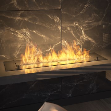 InFire - Iebūvējams BIO kamīns 8,5x120 cm 6kW melna