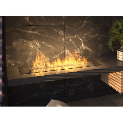 InFire - Iebūvējams BIO kamīns 8,5x120 cm 6kW melna