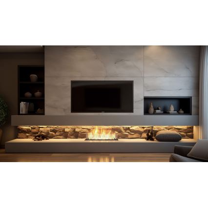 InFire - Iebūvējams BIO kamīns 8,5x60 cm 3,5kW melna