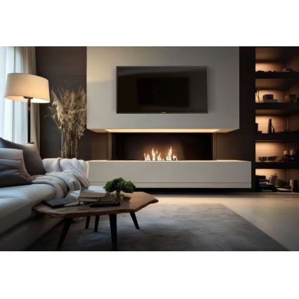 InFire - Iebūvējams BIO kamīns 8,5x80 cm 3,5kW melna