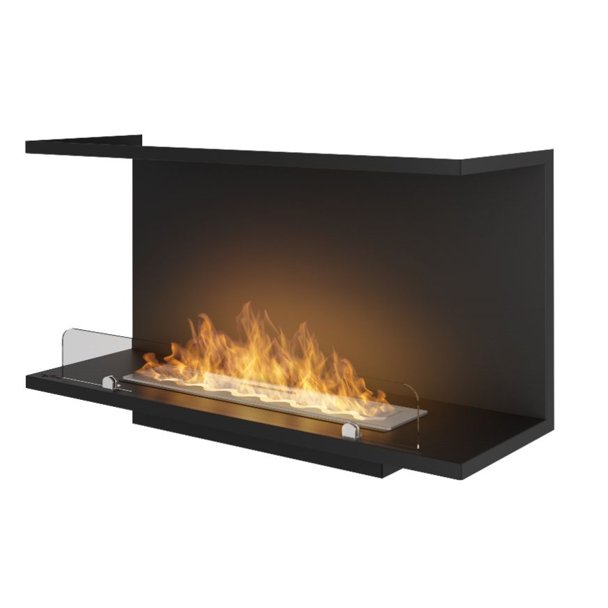 InFire - Iebūvējams BIO kamīns 80x45 cm 3kW melns