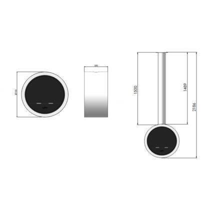 InFire - Piekarams BIO kamīns d. 70 cm 3kW balts