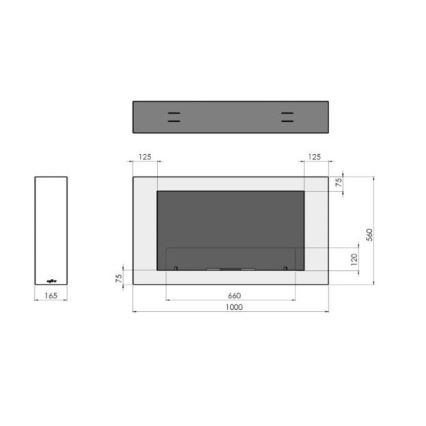 InFire - Sienas BIO kamīns 100x56 cm 3kW balts