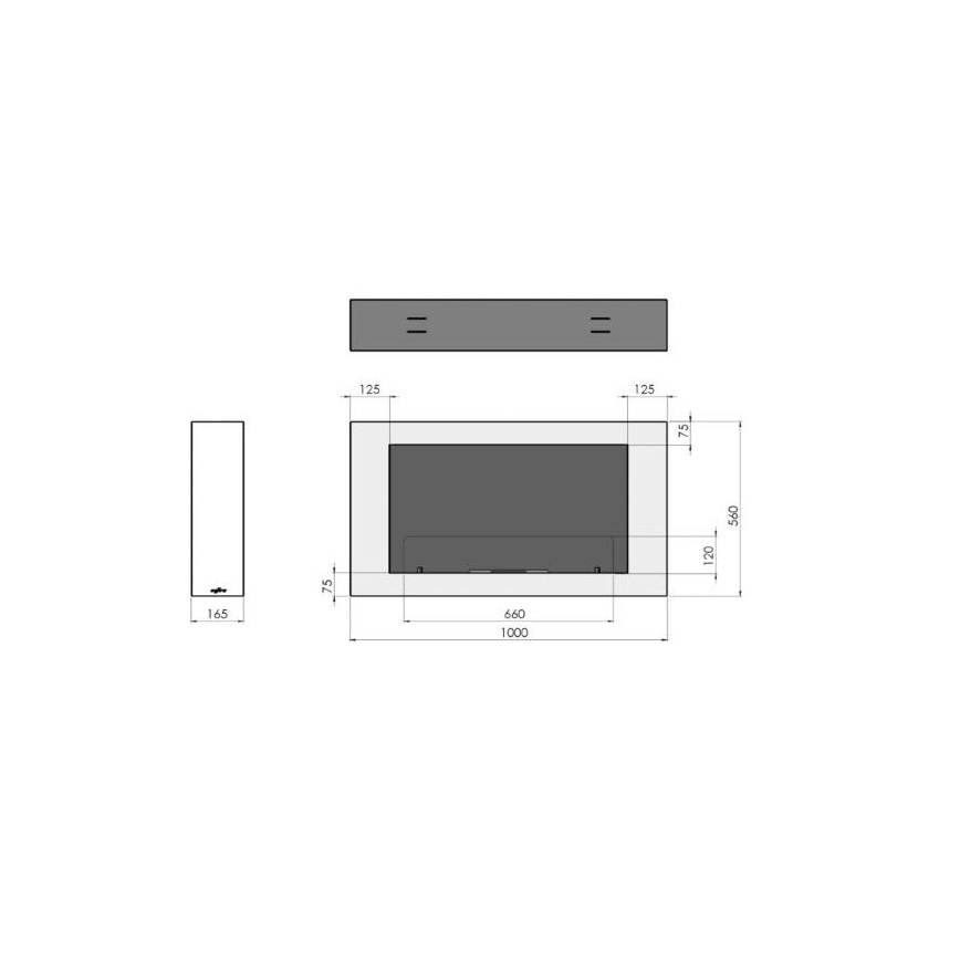 InFire - Sienas BIO kamīns 100x56 cm 3kW balts