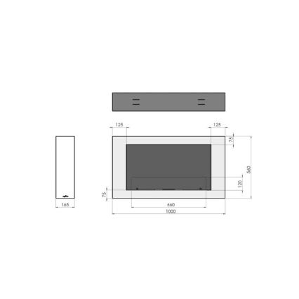 InFire - Sienas BIO kamīns 100x56 cm 3kW melns