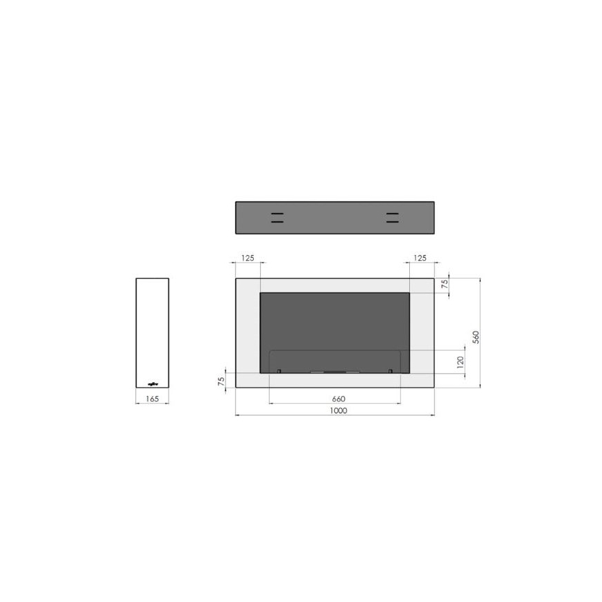 InFire - Sienas BIO kamīns 100x56 cm 3kW melns