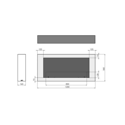 InFire - Sienas BIO kamīns 120x56 cm 3kW balts