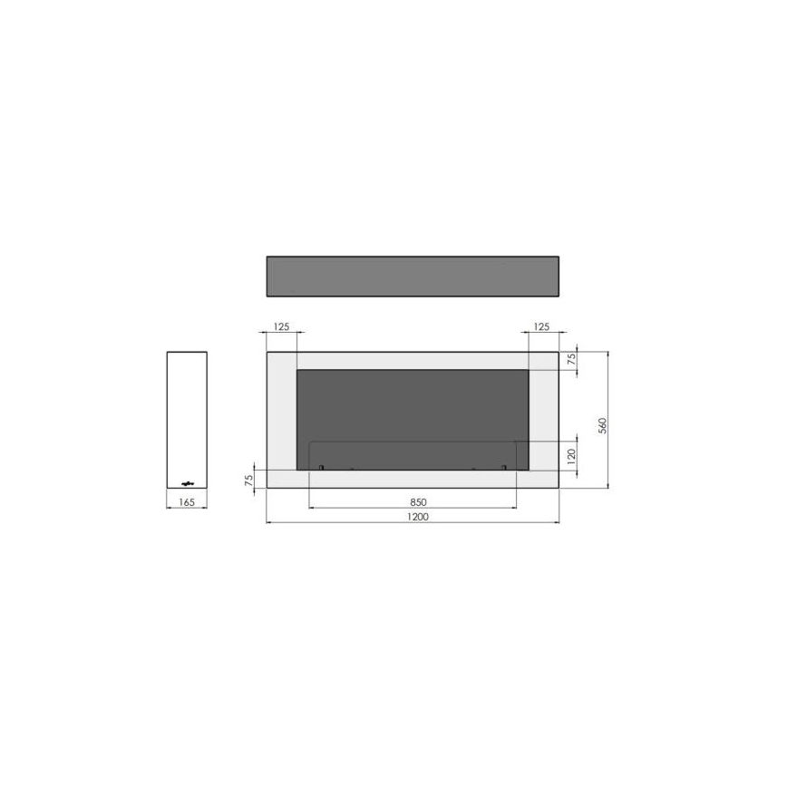InFire - Sienas BIO kamīns 120x56 cm 3kW balts