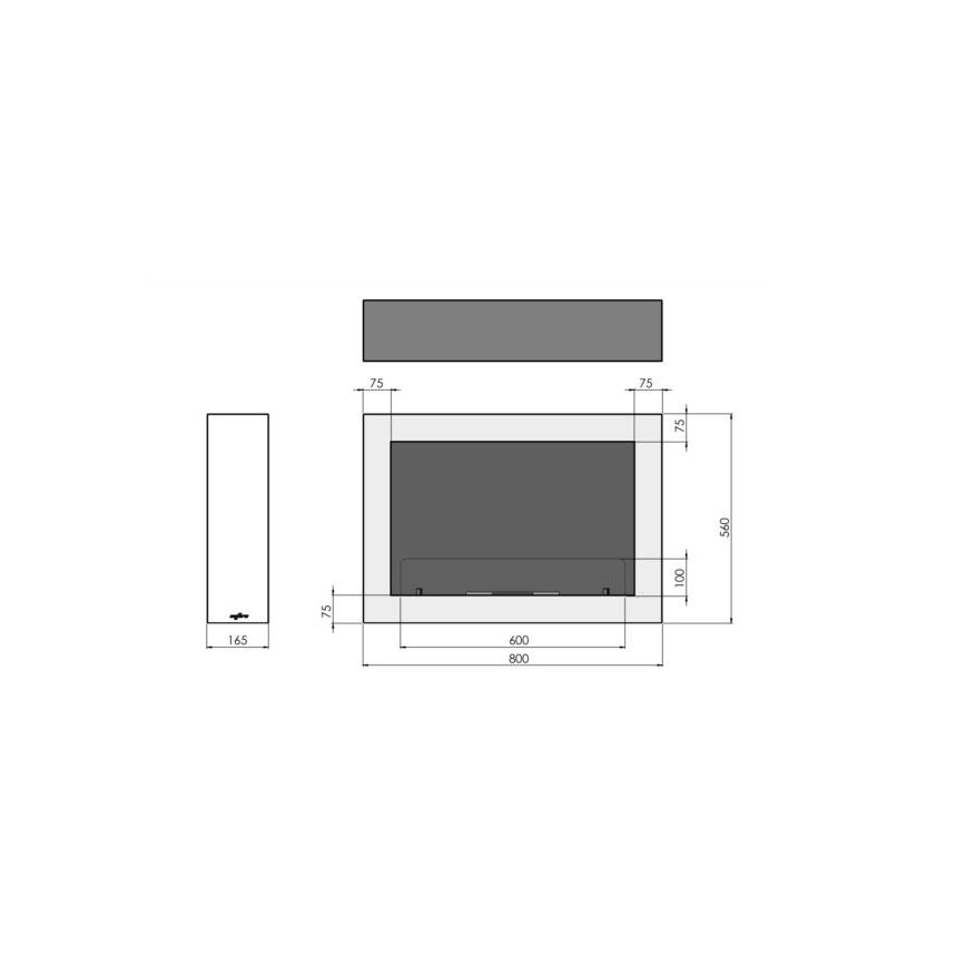 InFire - Sienas BIO kamīns 80x56 cm 3kW balts