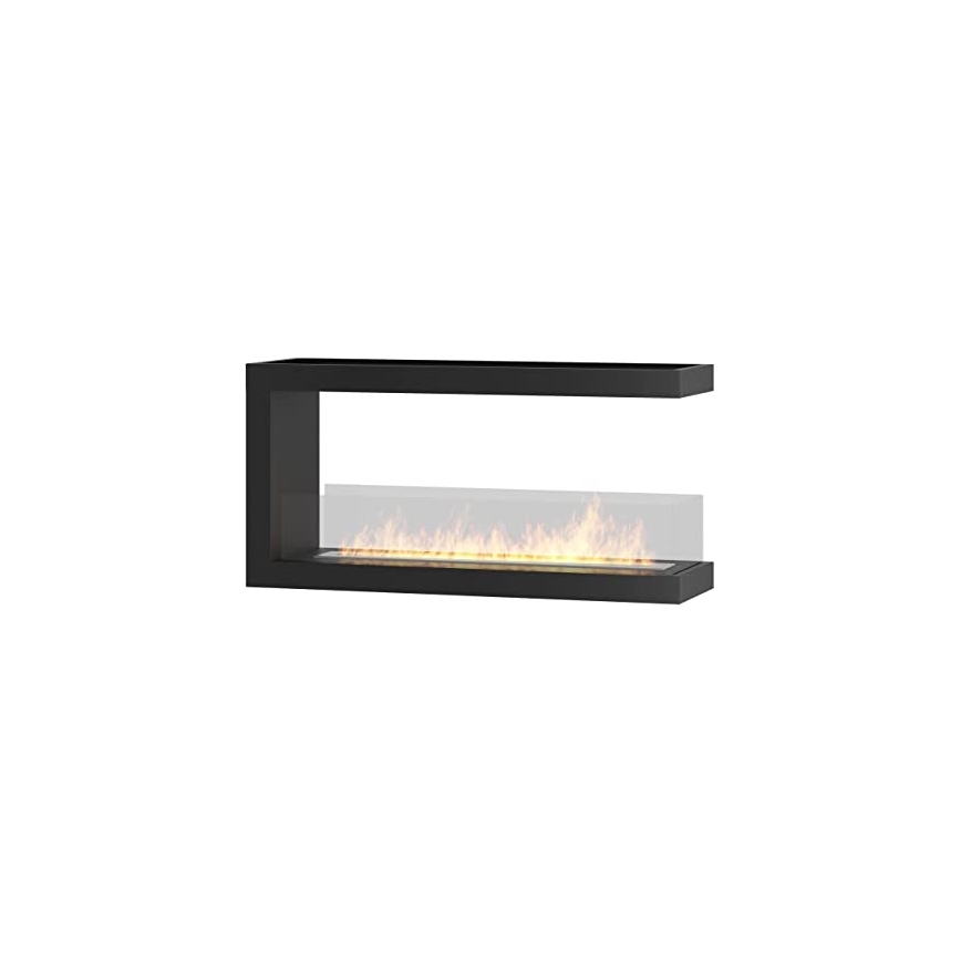 InFire - Stūra BIO kamīns 100x50 cm 3kW divpusējs