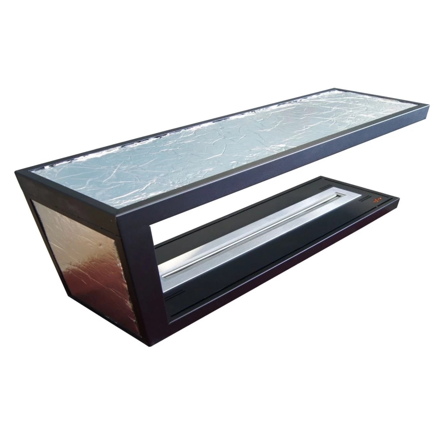 InFire - Stūra BIO kamīns 100x50 cm 3kW divpusējs