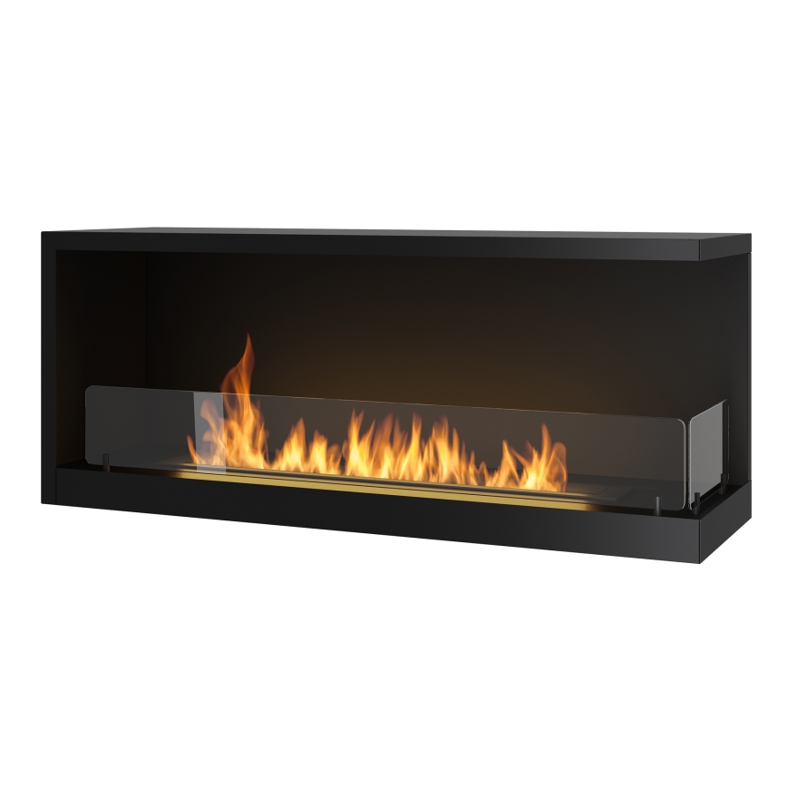 InFire - Stūra BIO kamīns 110x45 cm 3kW melna