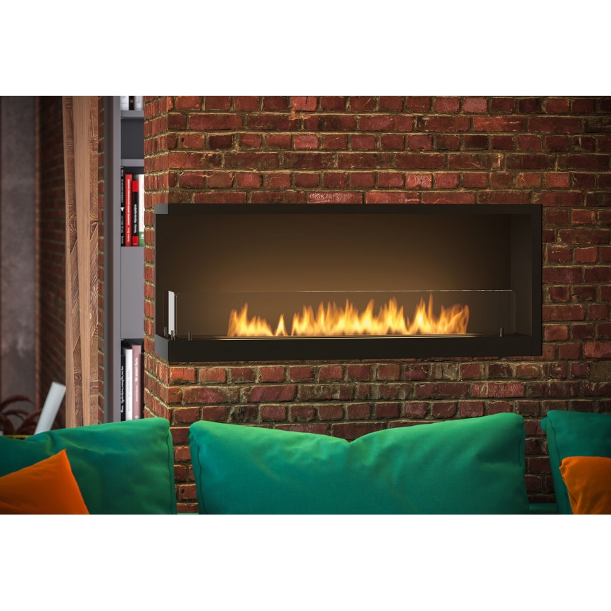 InFire - Stūra BIO kamīns 110x45 cm 3kW melns