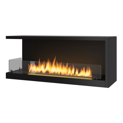 InFire - Stūra BIO kamīns 110x45 cm 3kW melns