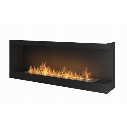 InFire - Stūra BIO Kamīns 45x120 cm 3kW melna