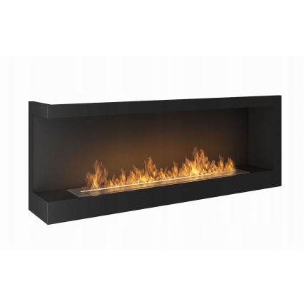 InFire - Stūra BIO Kamīns 45x120 cm 3kW melna