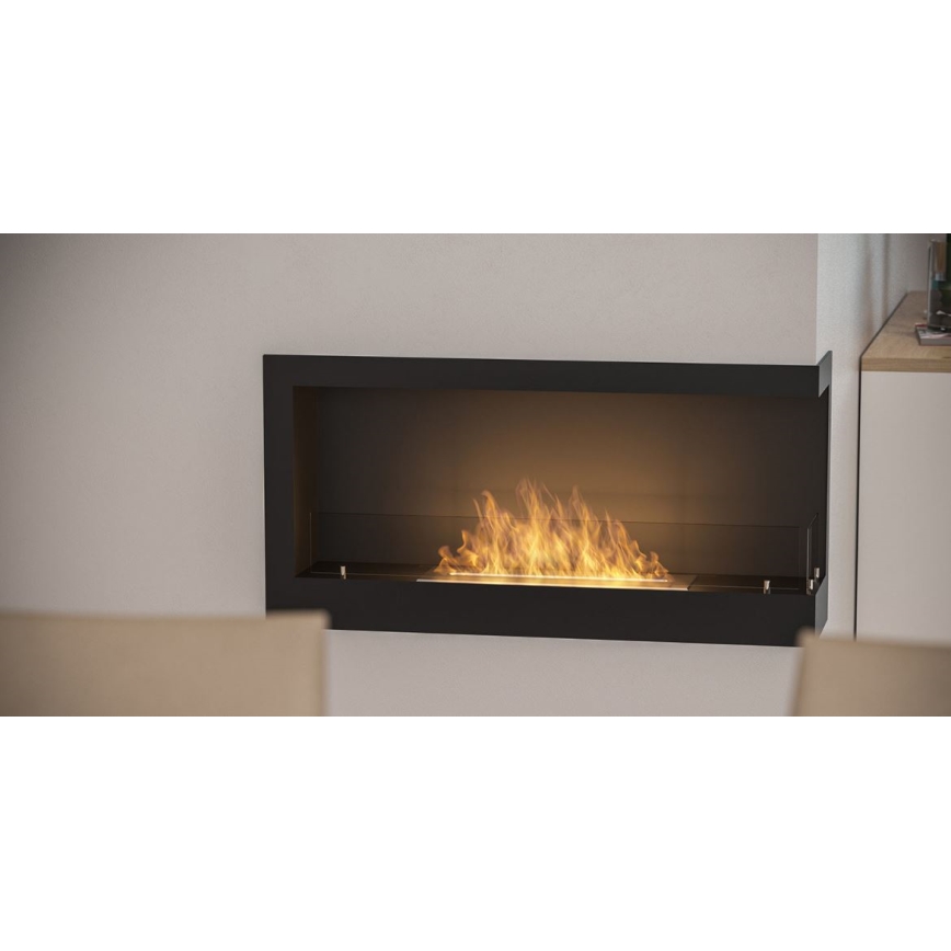 InFire - Stūra BIO Kamīns 45x90 cm 3kW melna