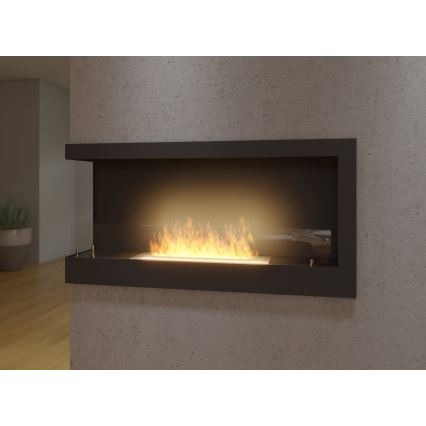 InFire - Stūra BIO Kamīns 45x90 cm 3kW melna